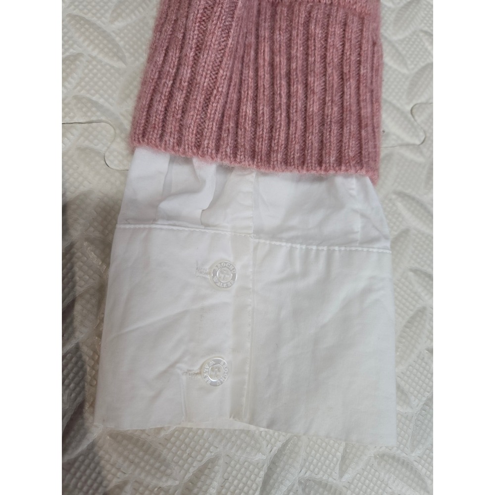 Brochu Walker Pink Wool Cashmere Layered Look Sweater Womens Medium Quiet Luxury - Picture 8 of 14